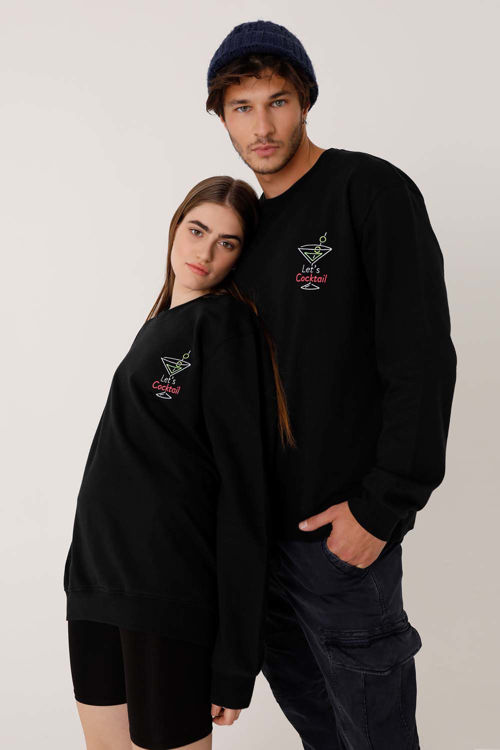 Let's Cocktaıl Unısex Sweatshırt SİYAH resmi